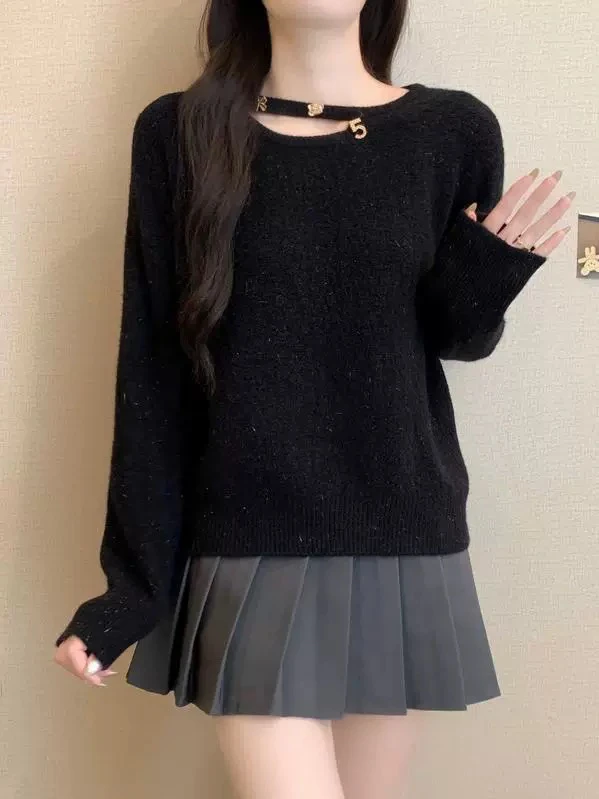 冬季新款镂空针织上衣882