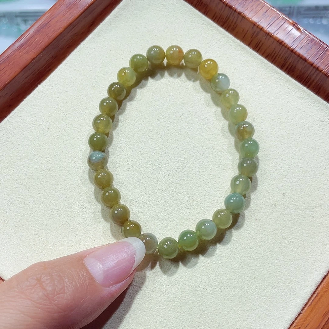 翡翠未镶嵌手链天然缅甸翡翠A货卡6.5