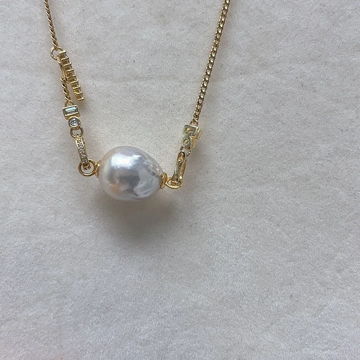 银S925镶嵌套链海水珍珠