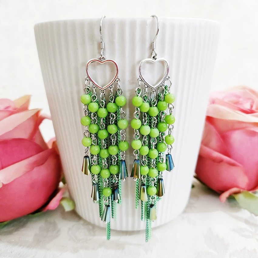 铜合金耳饰 民族风手工长款气质耳钉3043