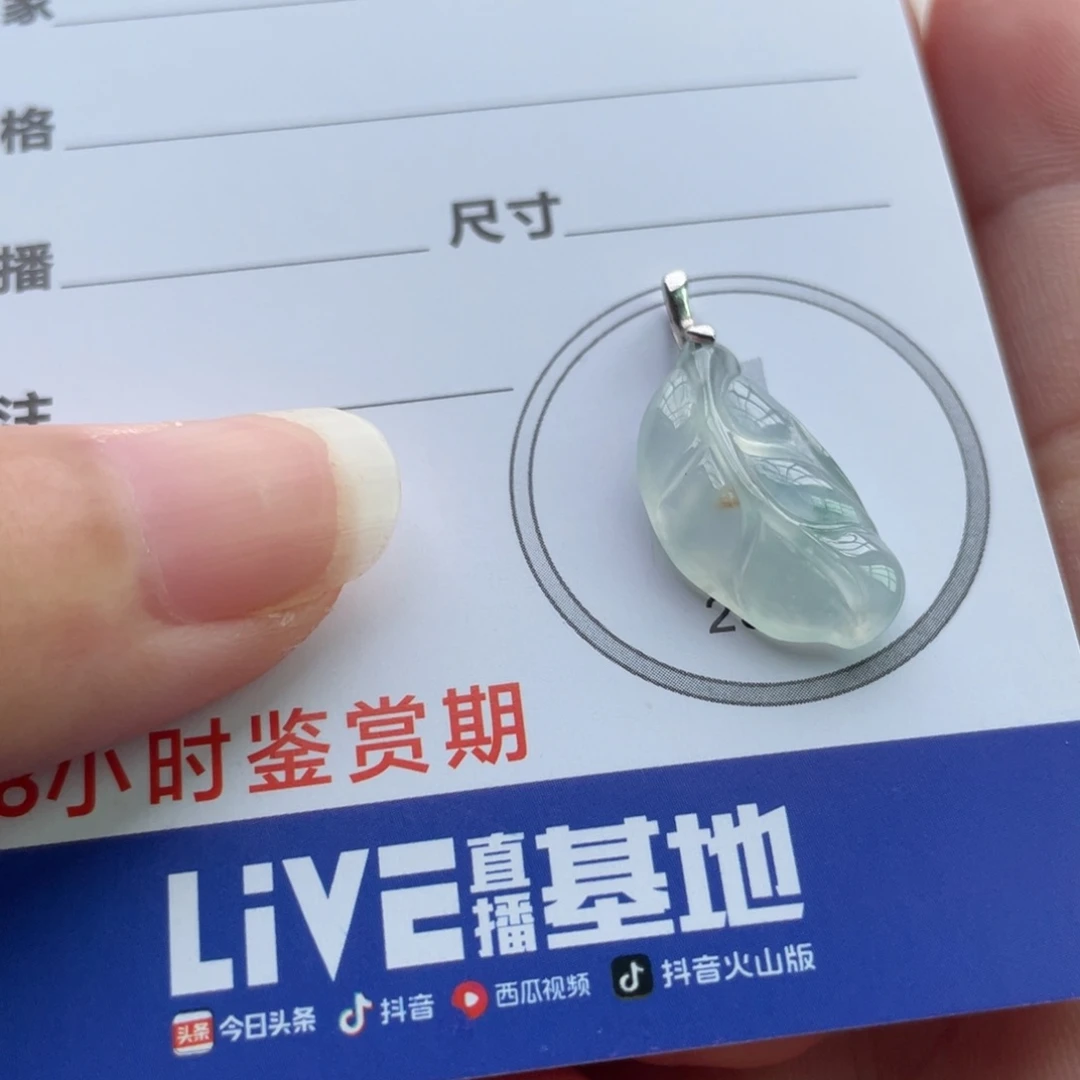 翡翠未镶嵌颈饰金扣叶子