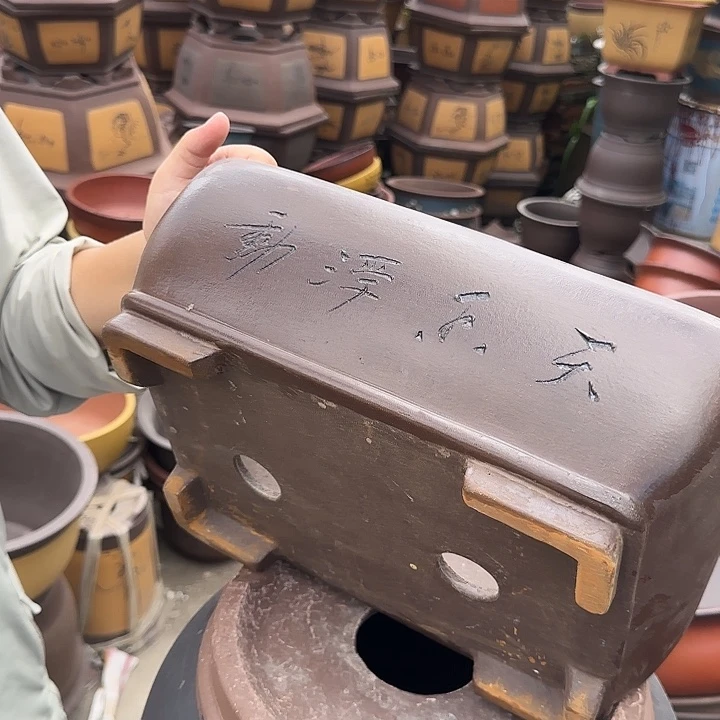 34紫泥圆角马槽花盆花盆花盆