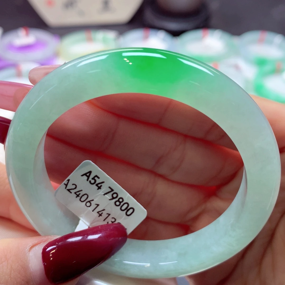 翡翠手镯未镶嵌正圈48号66