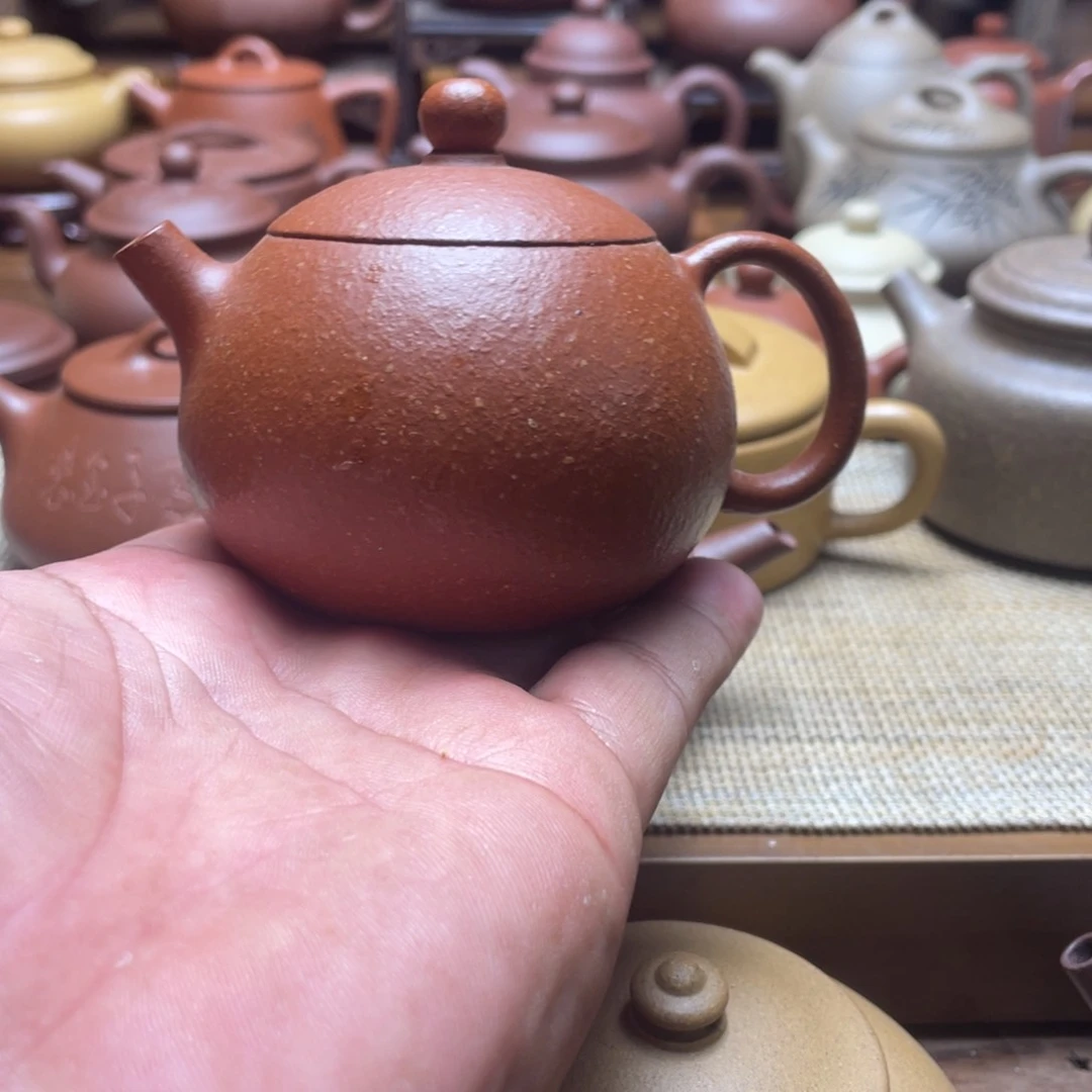 茶壶红泥宜兴紫砂壶西施壶，140cc