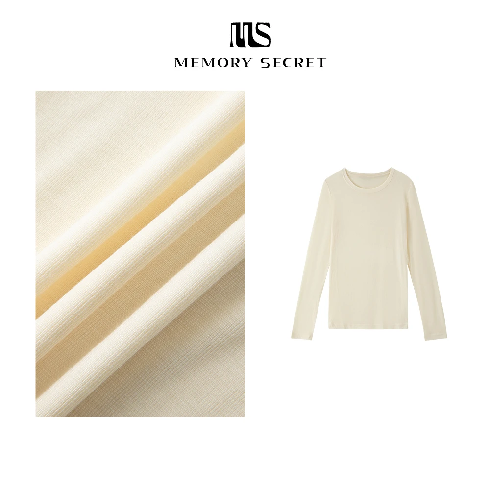 【MS】金慕池 内搭中长款圆领极简风长袖简约打底衫MS53095069
