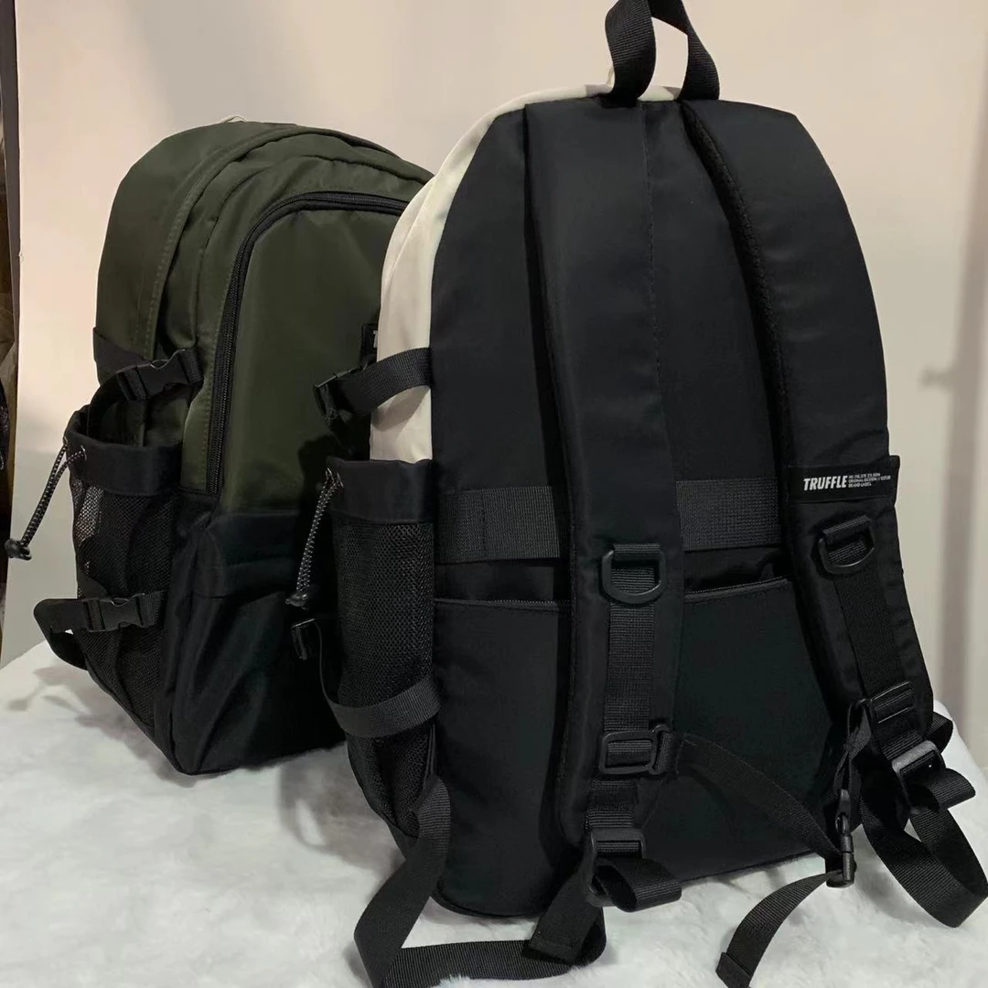 9386号8386#撞色拼接设计感休闲大容量旅行包双肩包（预）