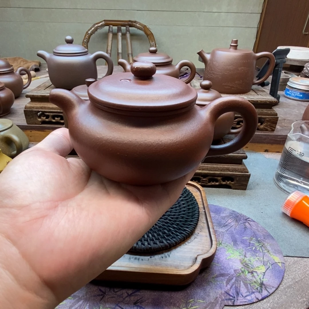 茶壶紫砂仿古壶（原矿石红料230cc）