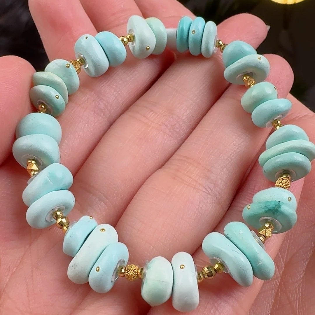 绿松石珠宝奇石18K金镶嵌