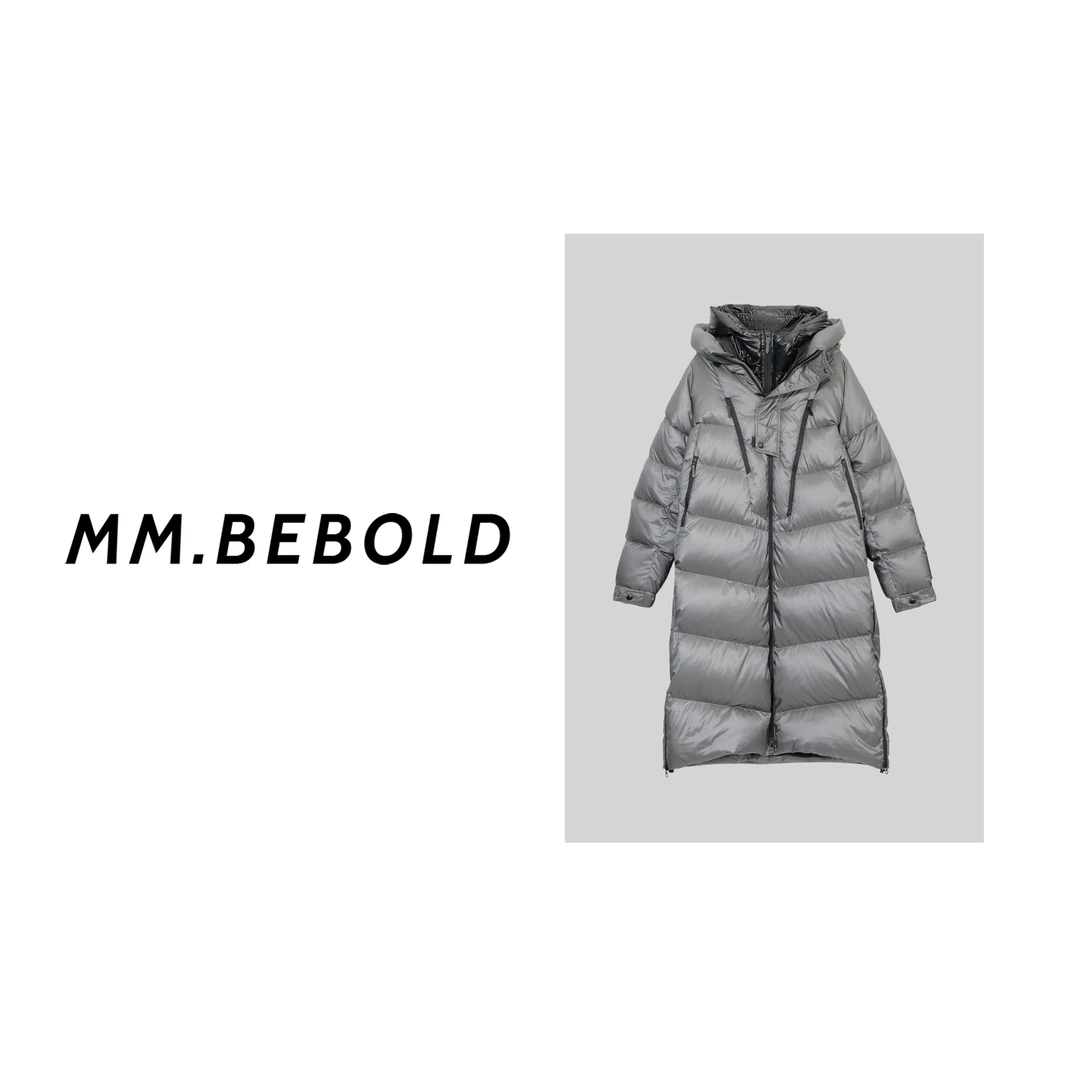 【妙姐精选】热冬 时尚双层帽拉链长袖厚型中长羽绒服QB203