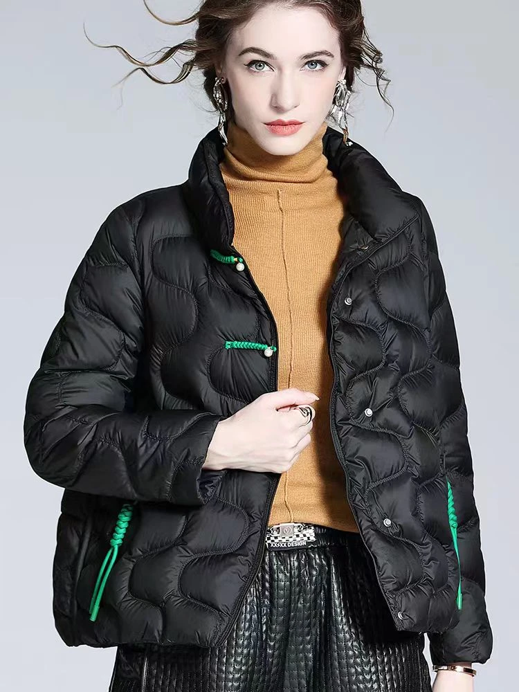 Y803冬季时尚气质立领国风休闲保暖外套DM7