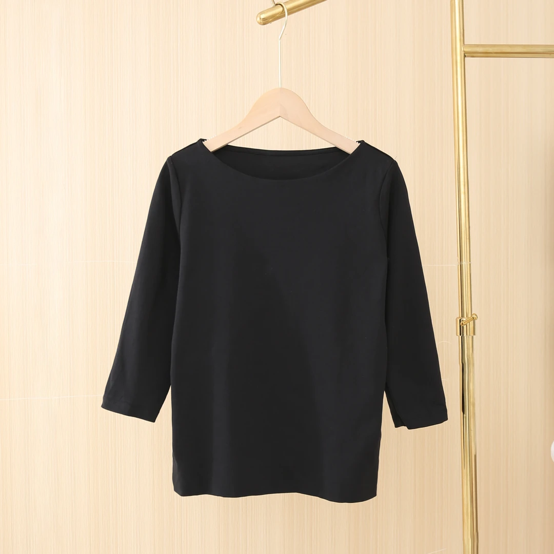春夏季新款女士全棉打底衫圆领七分袖上衣BB0246休闲柔软透气