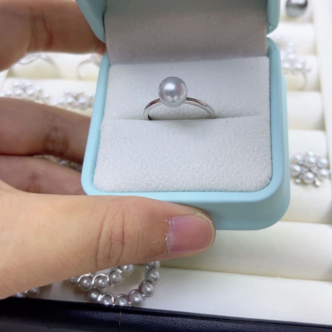 海水珍珠银S925镶嵌戒指