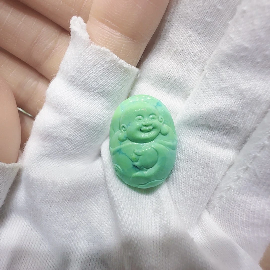 绿松石银S925镶嵌原矿绿松石