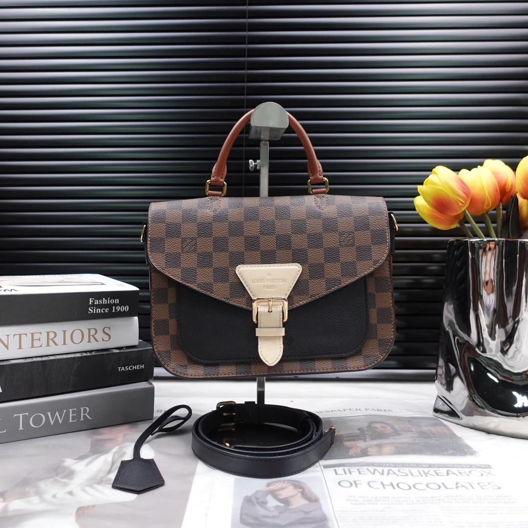 95新 LouisVuitton/路易威登 棋盘格手提斜挎包T10241086