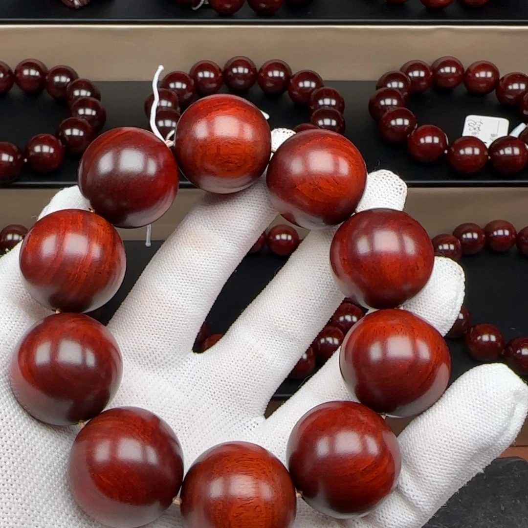 ****豆手串/手链小叶紫檀原生态印度小叶紫檀紫檀2.5鳞顶泥