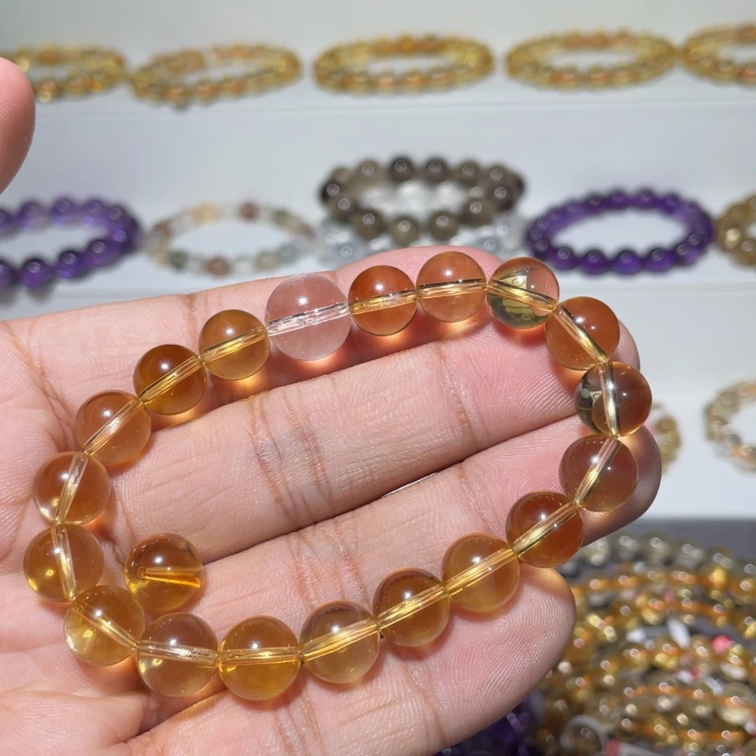 雪***梅未镶嵌手链烟晶黄水晶