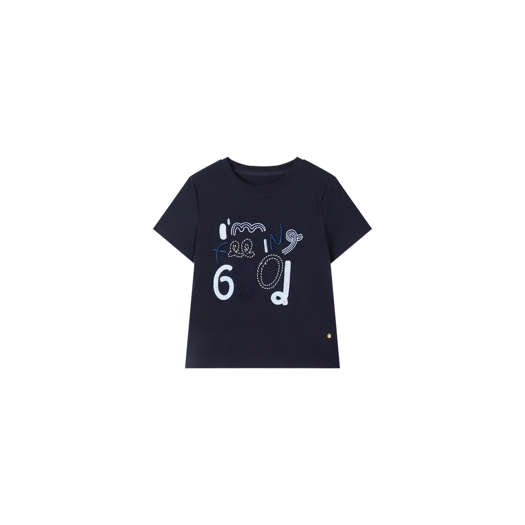 【澳门港正品】夏季简约常规款短袖刺绣女士T恤短袖W61527