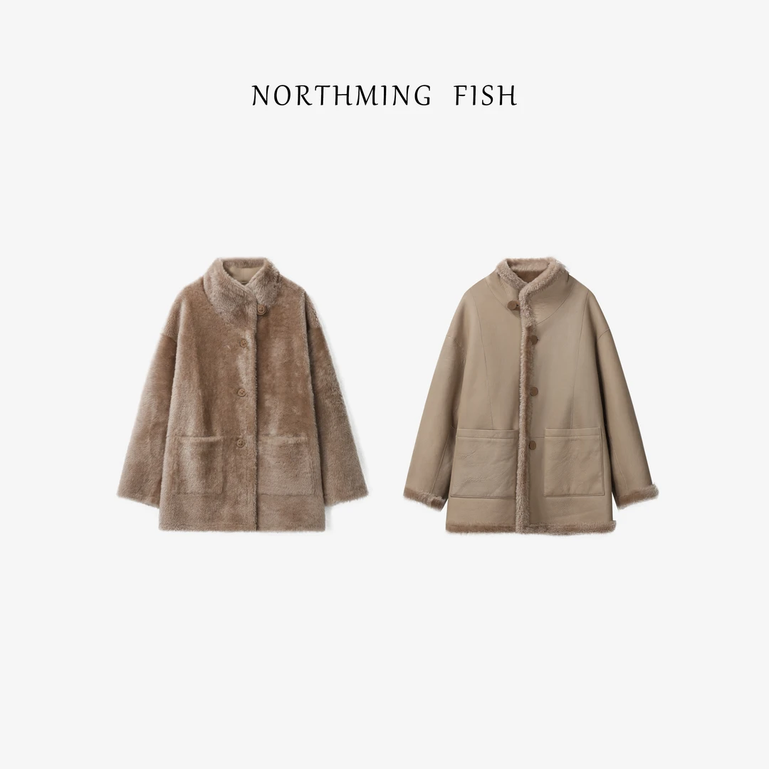 NorthMing fish「雪原廓形」老钱简奢 时髦强保暖双面穿皮毛一体