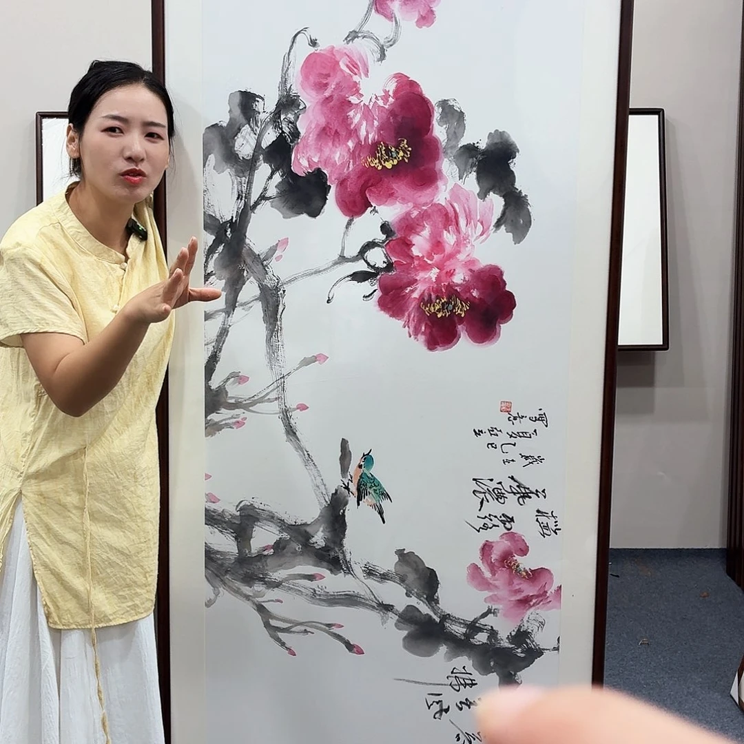 国画手绘作品210×80尺寸