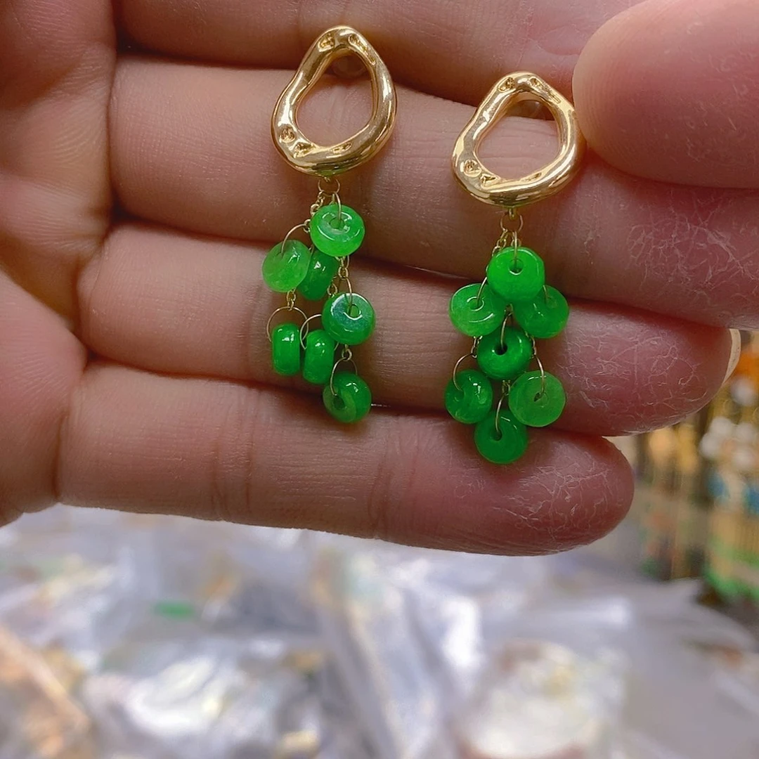 翡翠合金耳饰翡翠