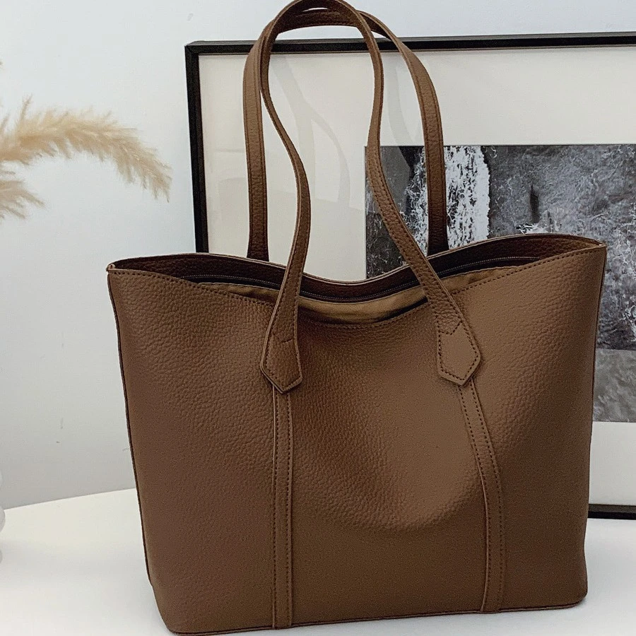 韩版大容量复古包包女小众高级感简约通勤百搭时尚托特包