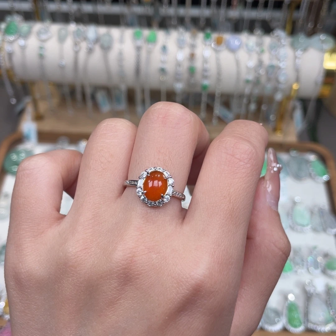 翡翠银S925镶嵌戒指