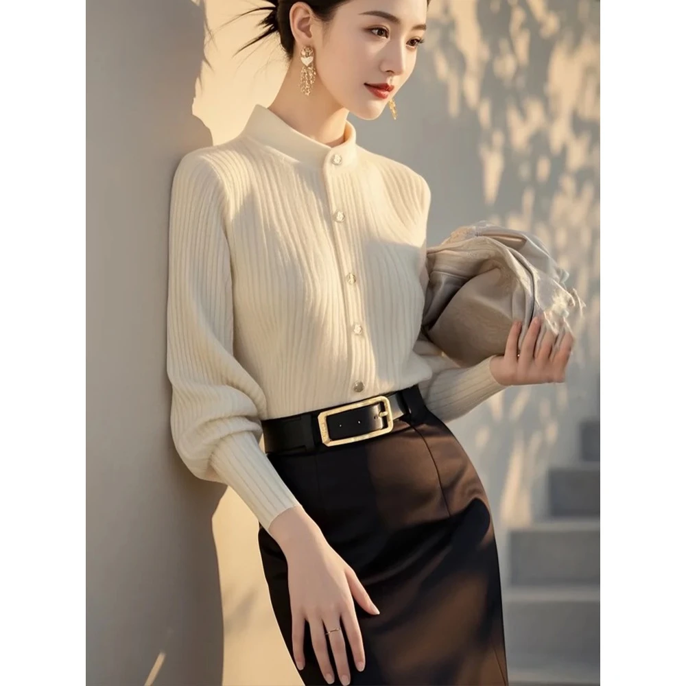 秋冬季高贵典雅魅力非凡名媛风范针织修身礼服老钱风松弛感女装