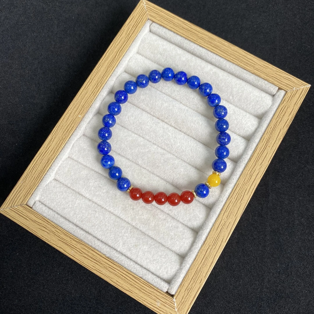 青金石配满肉南红手串（多样性发一件）B-122