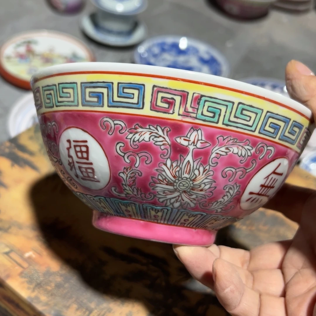 碗爱*康手绘万寿无疆6寸面碗2个