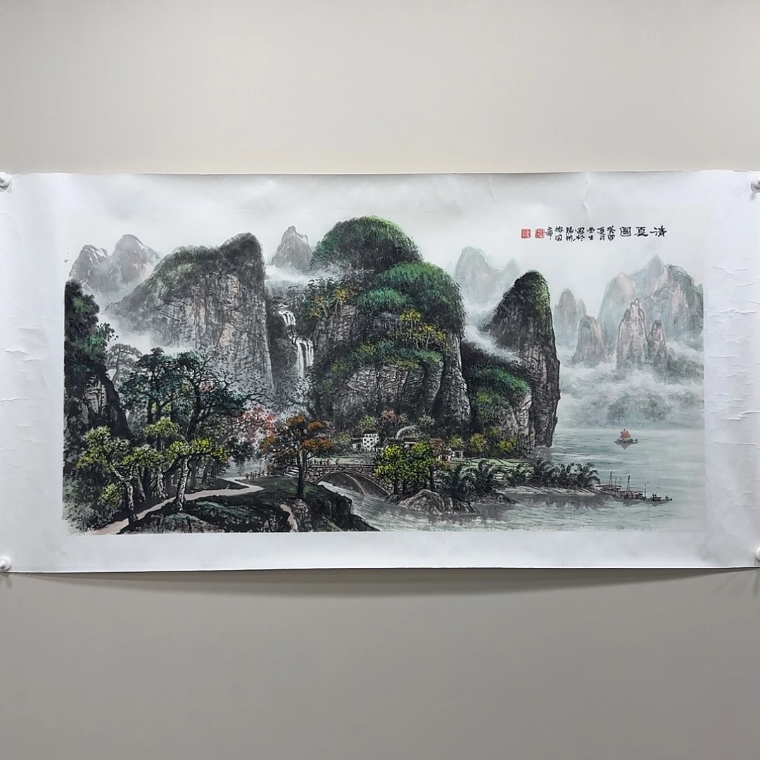 国画当代真桂林山水画开拓者蒋荣生作品140✖️70