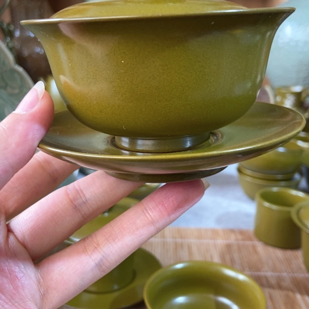 瓷片自***、茶末盖碗三才元宝福利