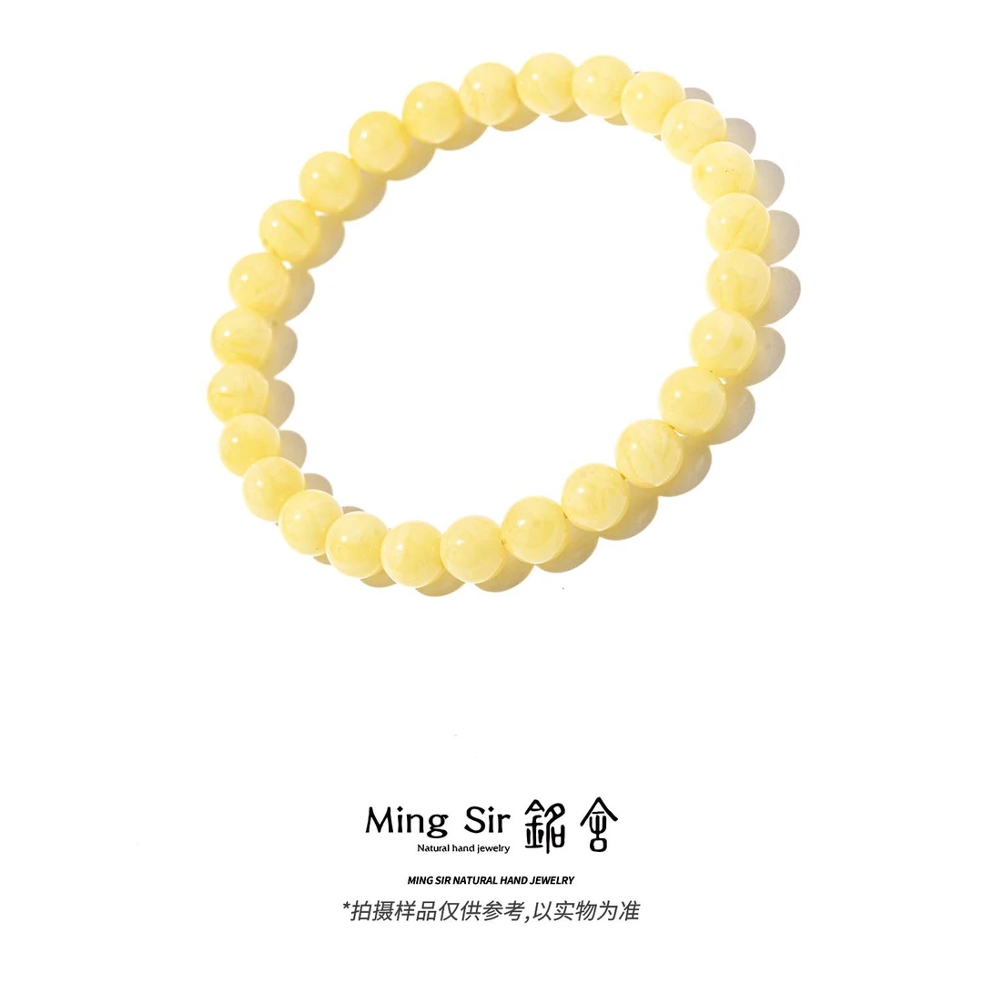 【铭舍 圆满·花·浓花】精工圆珠6-10mm天然俄料蜜蜡圆珠浓蜡手串