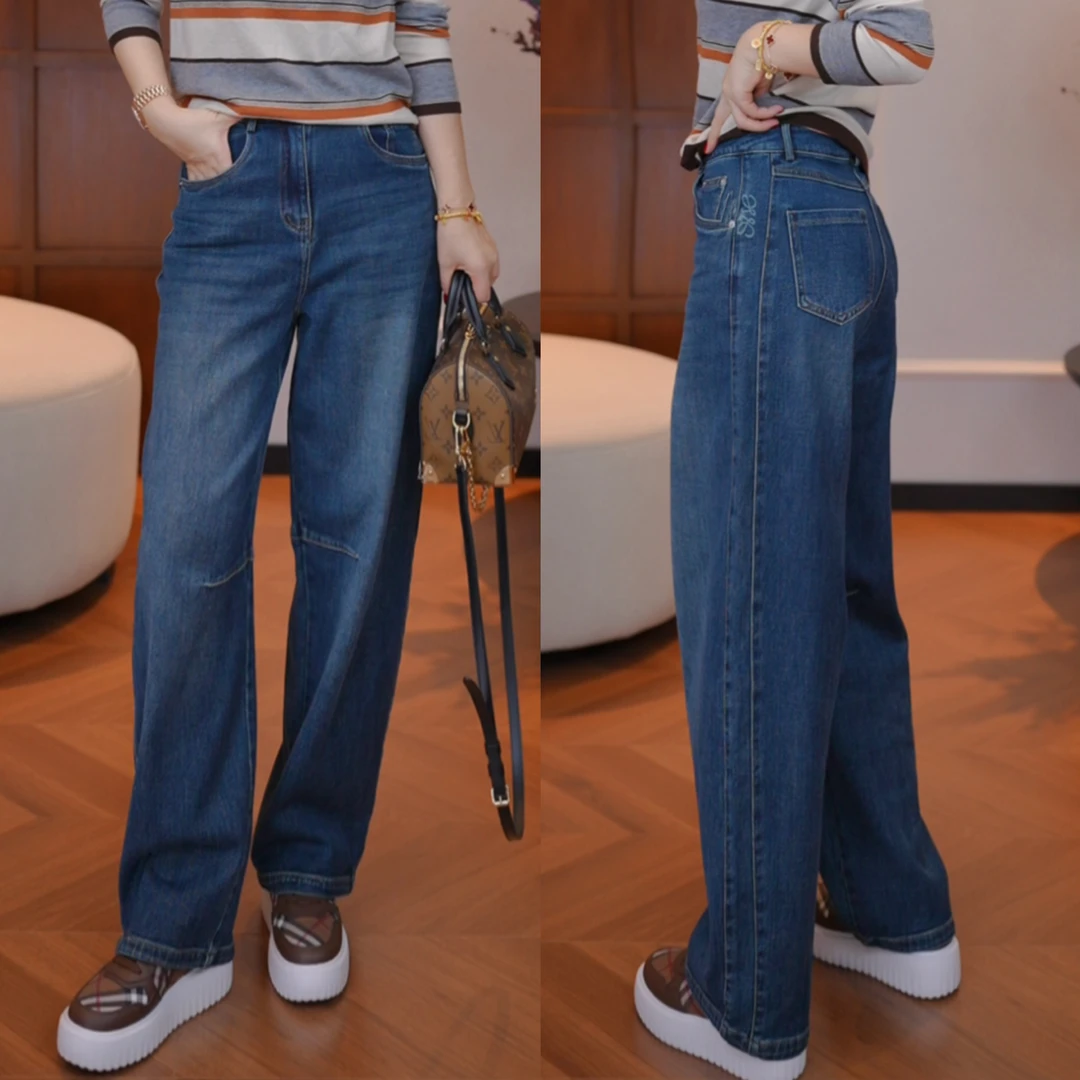 JDND轩羽【百搭牛仔】直筒宽松百搭显瘦牛仔裤XY25520