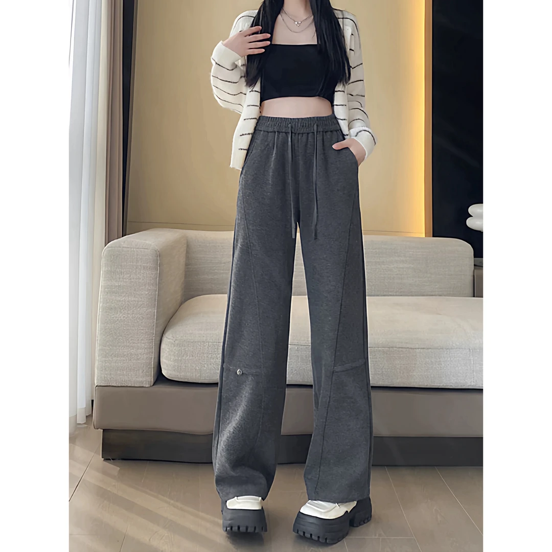 74 【人字纹呢】韩系老钱风百搭高腰显瘦高级感休闲毛呢裤