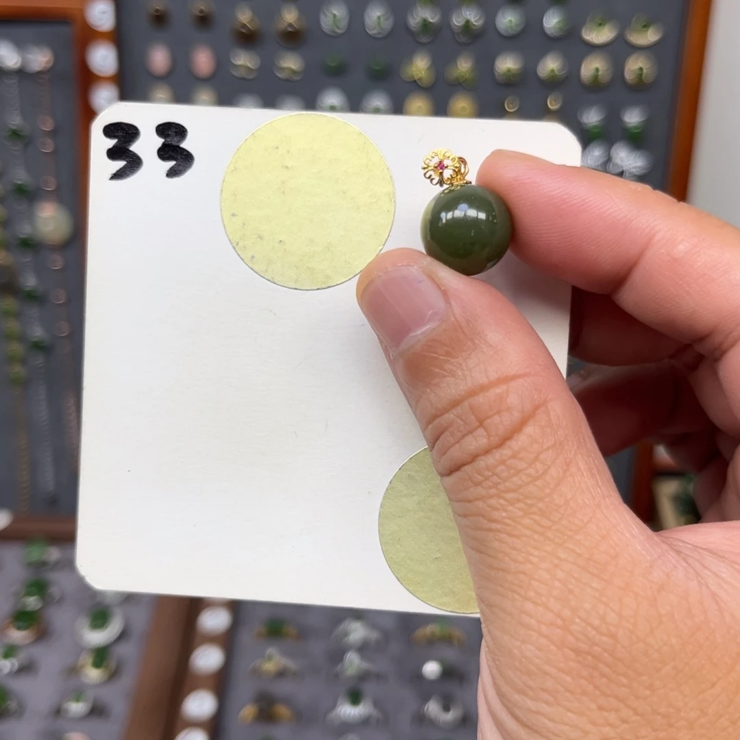 和田玉银S925镶嵌颈饰和田玉33