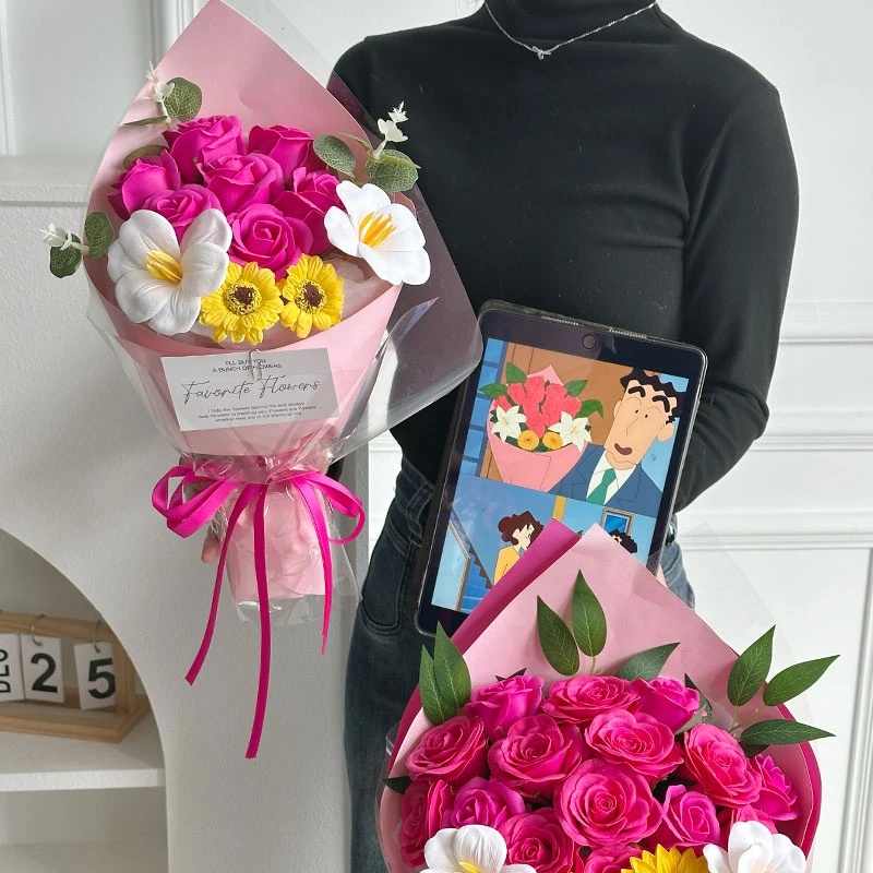 广志送美伢同款花束玫瑰花成品仿真花送女朋友生日告白情人节礼物