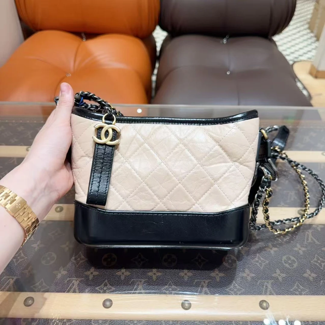 99新 Chanel/香奈儿 香奈儿/Chanel 奶茶拼黑小号流浪包
