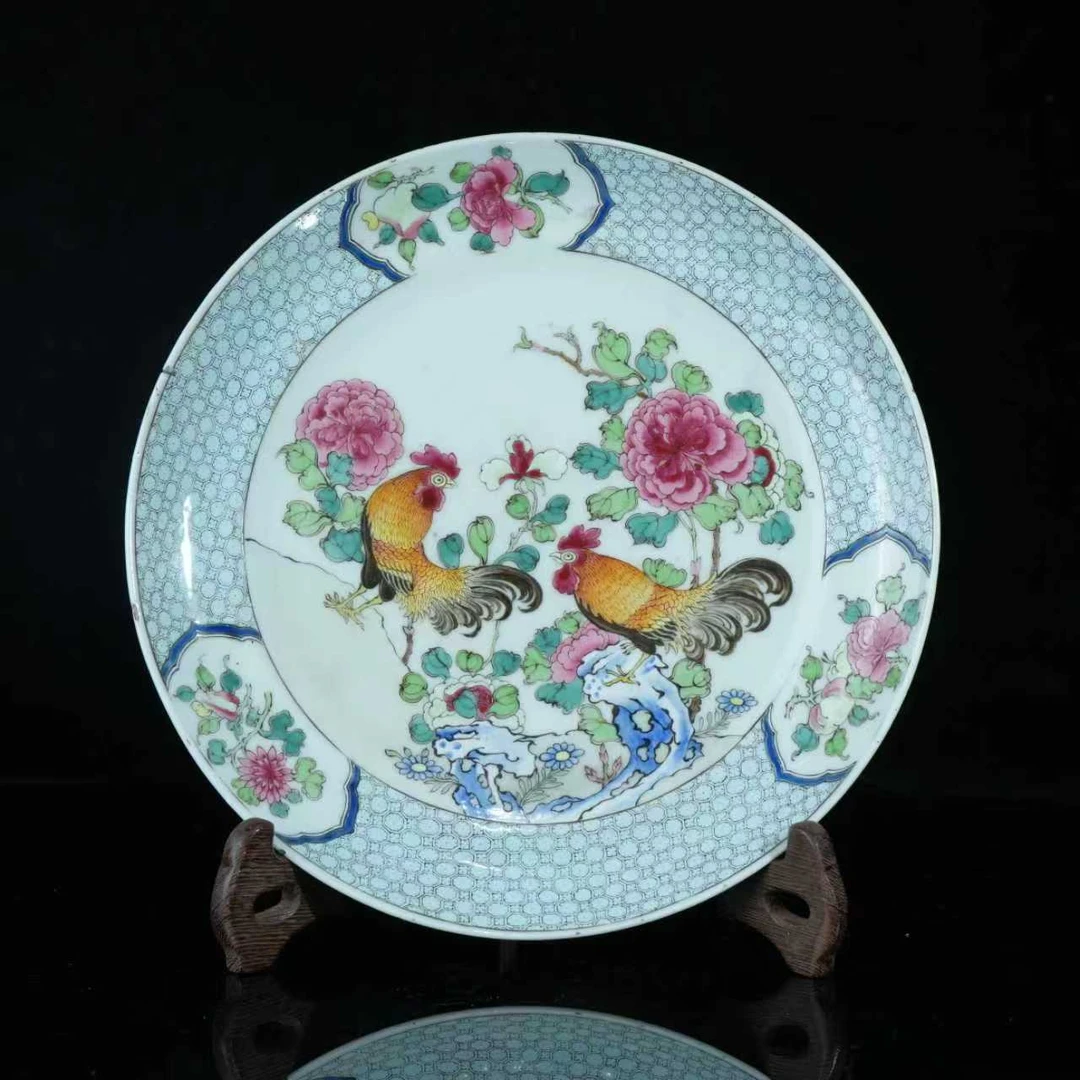 lot14901 4731 清雍正 粉彩大吉图盘 D:22