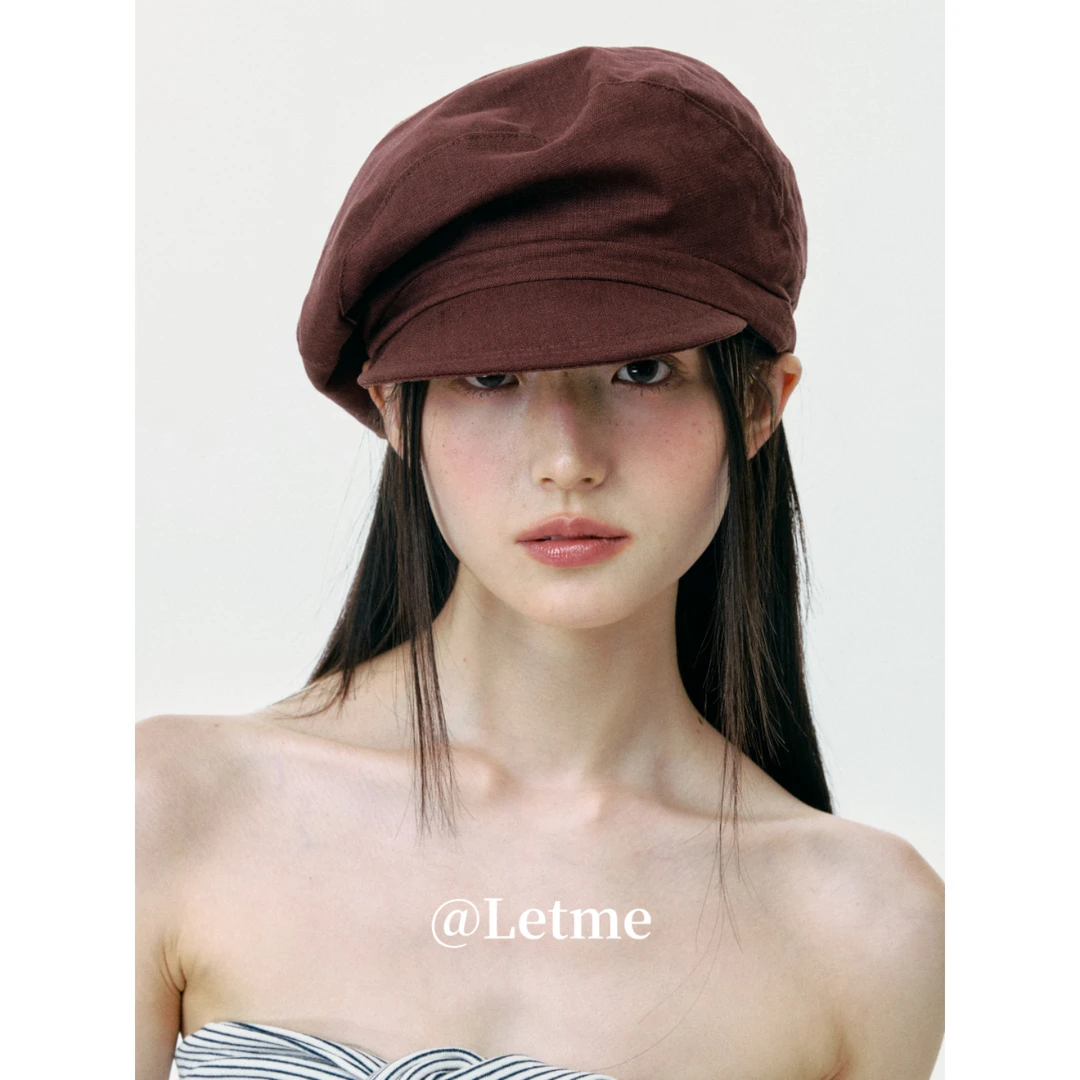 时髦文艺堆堆鸭舌帽子女夏季新款复古报童帽日系画家帽春秋马术帽