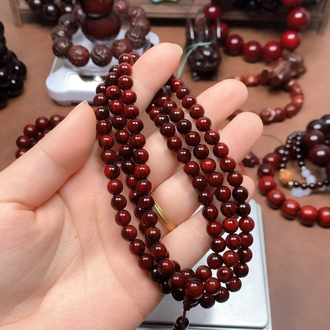 檀香紫檀（小叶紫檀）糯*饭0.7黑飘红