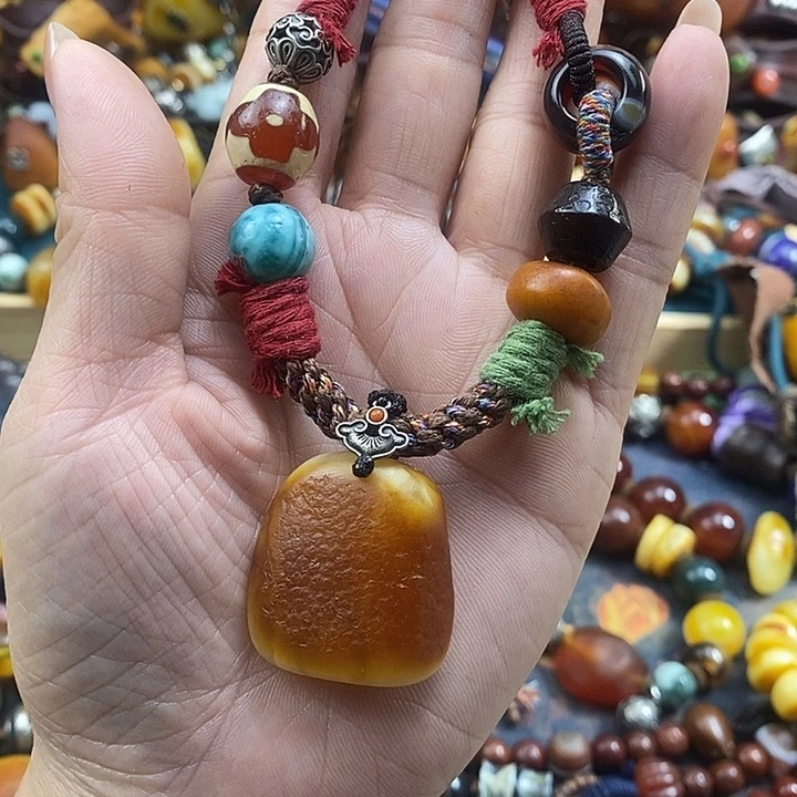 蜜蜡未镶嵌项链项链