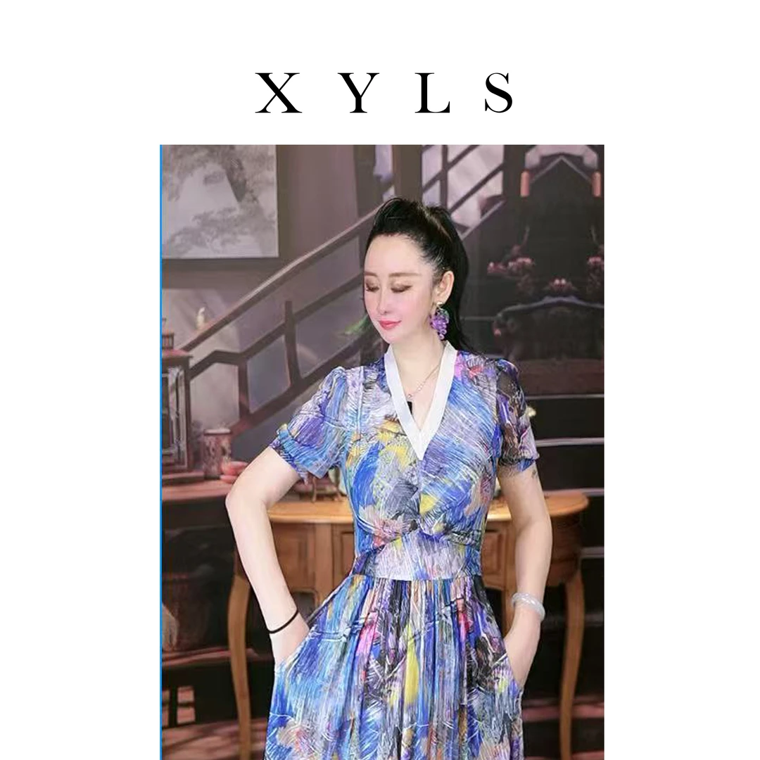 女装连衣裙弹力印花T006788