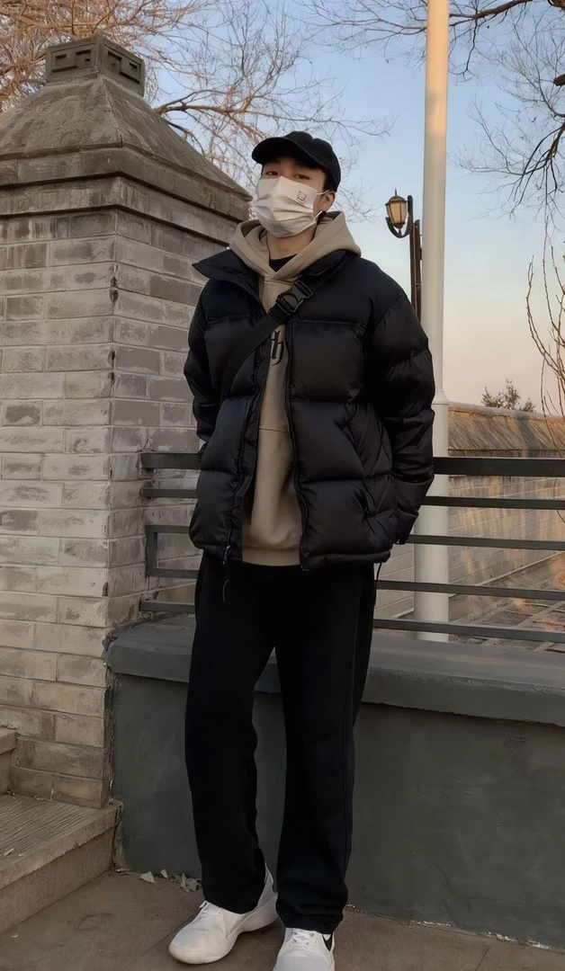 美版羽绒情侣装两户外时尚面包服外套男女同款