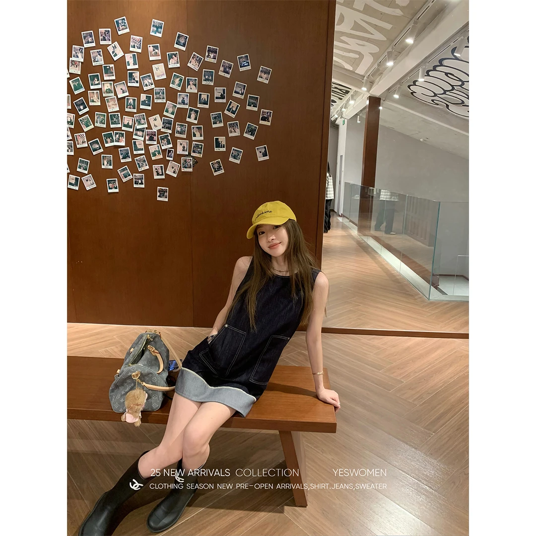 YESWOMEN双拼原牛系列·撞色元素超薄不闷 无袖&镰刀裤XY7056B3652