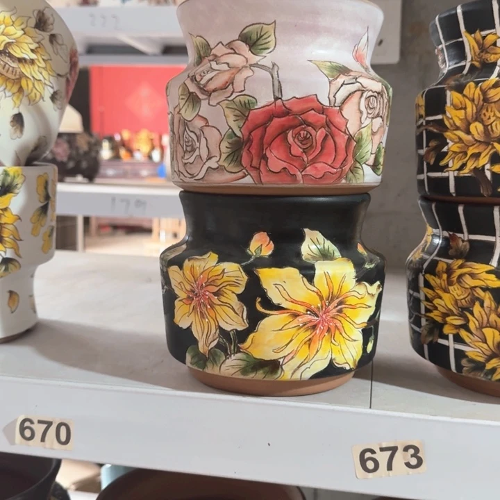 紫砂花盆景德镇陶瓷