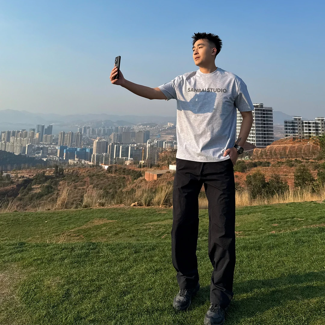 SANBAI 叁佰【清风溯野】夏季户外凉感轻量拼接网布休闲长裤