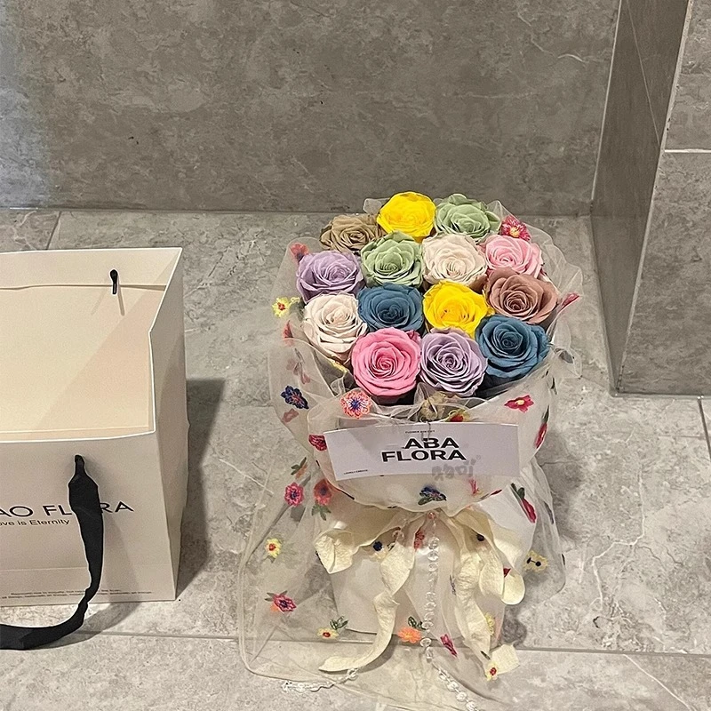 520情人节礼物多巴胺玫瑰花永生花束仿真香皂花束生日礼物送女生