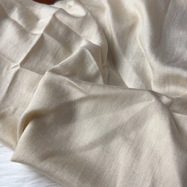 天丝（莱赛尔纤维）杏色麻棉1.5米。