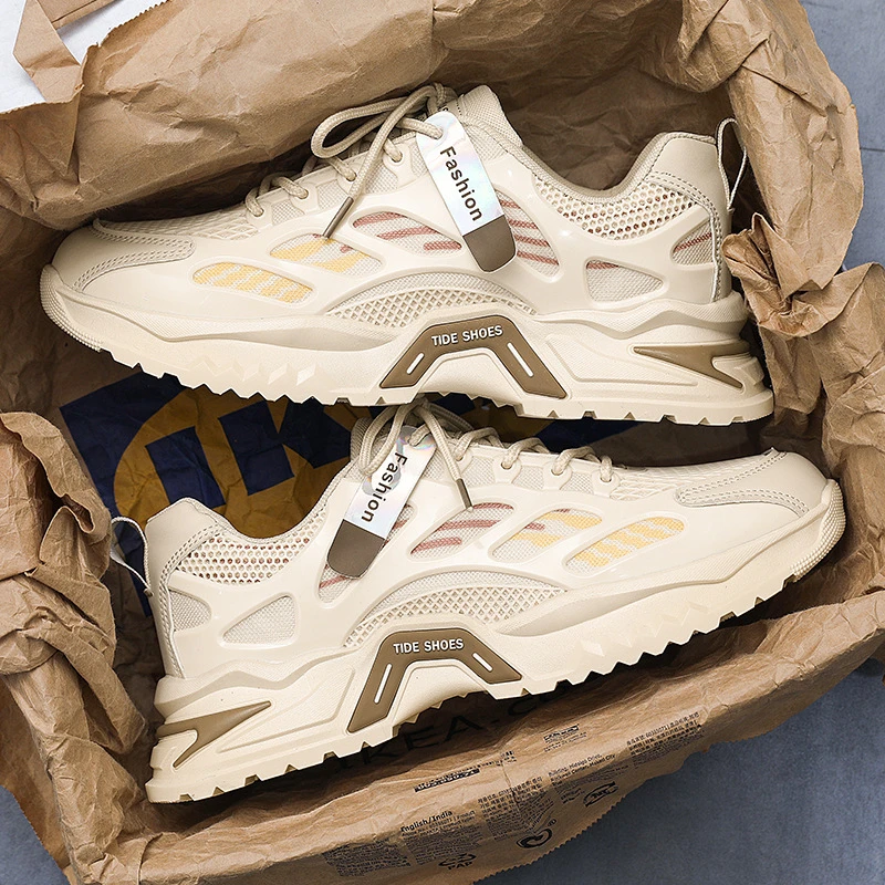 男士夏季新款爆款透气百搭休闲青少年跑步老爹鞋网面轻薄运动鞋男