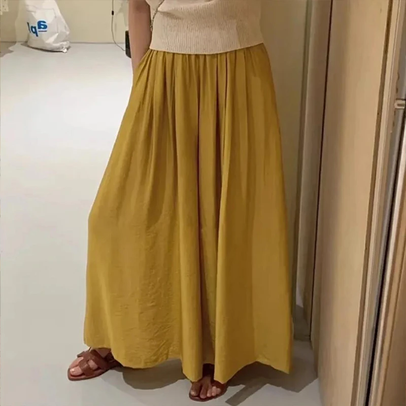 【运补8元】韩系松紧腰阔腿裤女夏季宽松显瘦垂感直筒裤夏季慵懒风